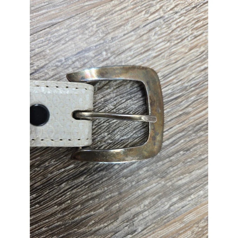 Tom Taylor Belt Genuine Snake Sterling Silver 925 Made in USA Size 38 White